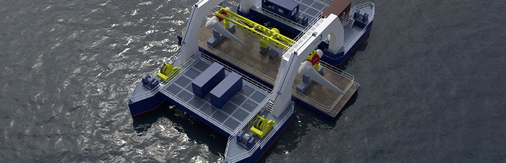 HydroWing presenta la barcaza para dar servicio a su tecnología mareomotriz Barge_HydfroWings