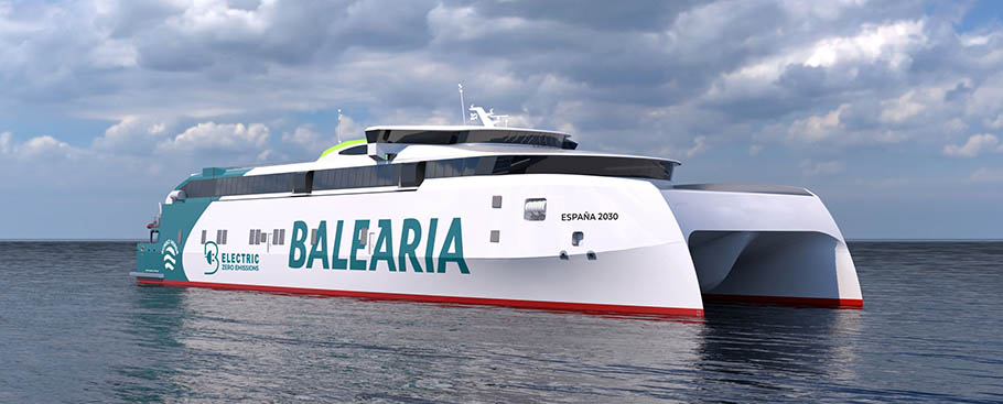 Astilleros Armón inicia la construcción de los dos ‘fast ferries’ eléctricos que unirán España y Marruecos sin emisiones Fast_Ferry_Baleària_corredor_tarifa_Tánger