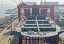 China celebra la botadura de la plataforma para acuicultura offshore Zhuhai Qin plataforma_acuicultura_offshore_China